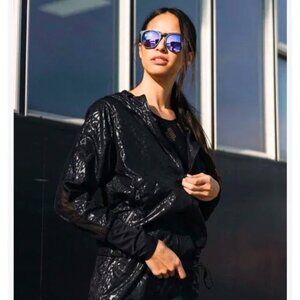 ZYIA Jade Bomber Jacket Cheetah Small Black